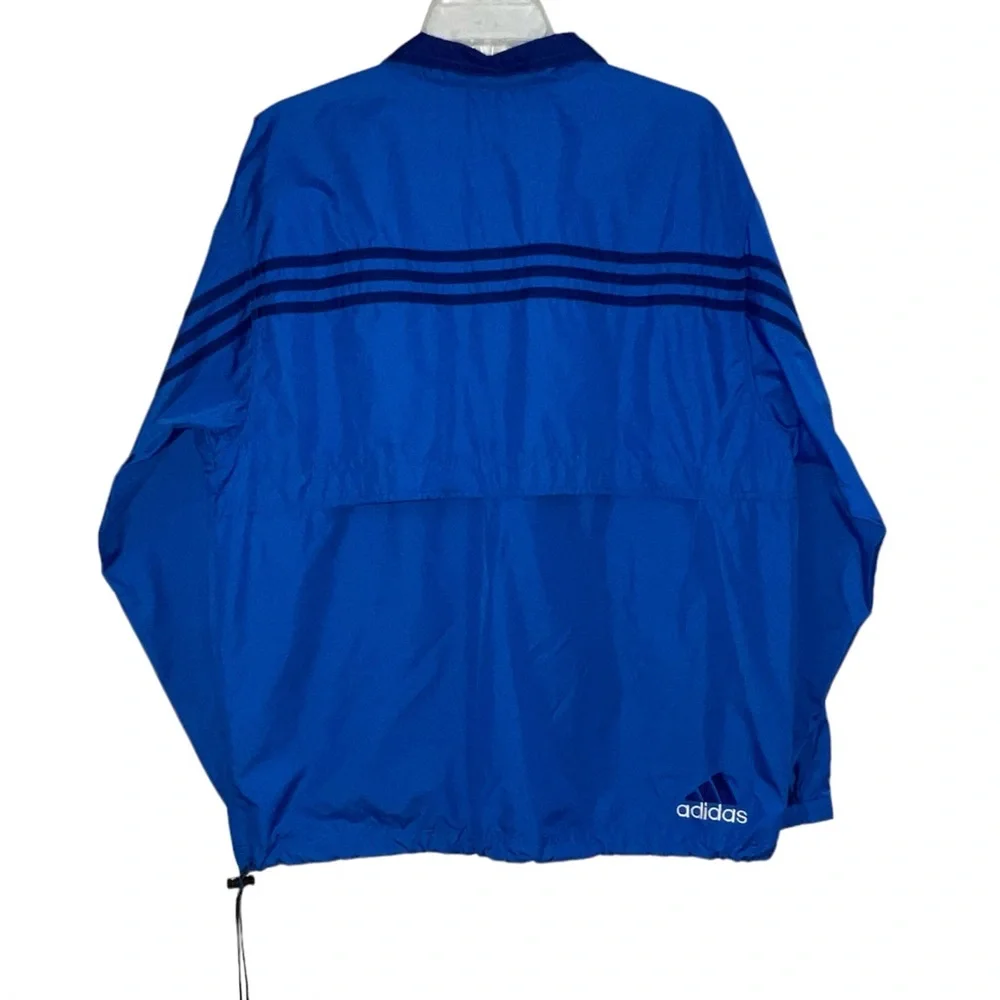 Adidas Men’s Vintage Blue Pullover Windbreaker Jacket Size M Pockets Vented